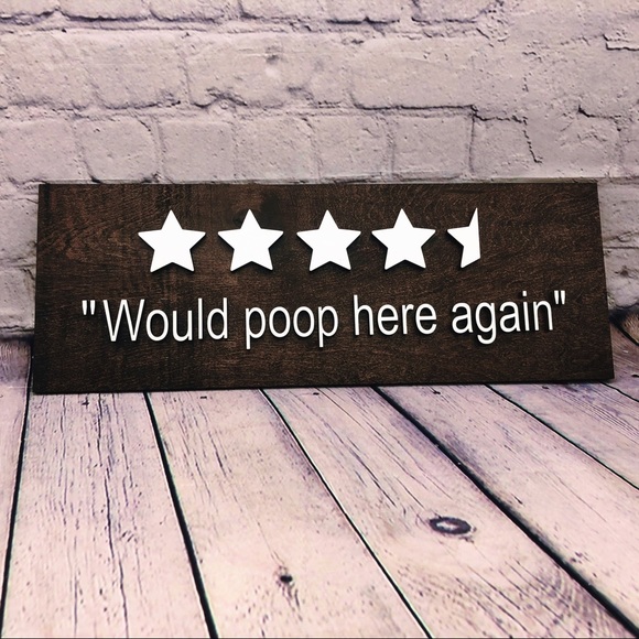 Bathroom decor wood sign - Picture 1 of 2